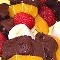 brochettes de fruits et brownie chocolat