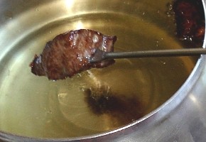 fondue bourguignonne à l'huile de pépins de raisin