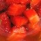 fraises marinees au gingembre en chaud froid et glace stracciatella
