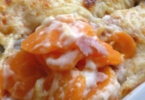 gratin de poulet, carottes et poireaux