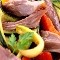 salade de confit de canard aux légumes grillés