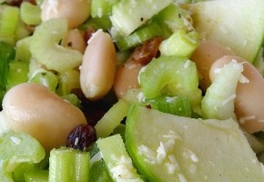salade de courgettes et de fèves