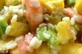 salade exotique aux crevettes, riz et ananas