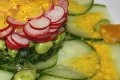salade de feves, radis, concombre et orange
