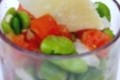 salade de feves aux tomates et parmesan
