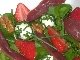 salade printaniere au chevre frais, fraises, magret et pousses d'epinard