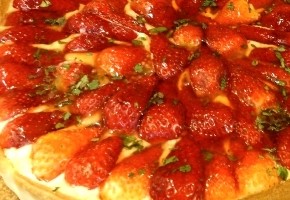 tarte aux fraises et basilic
