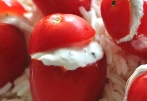 tomates cerises farcies à la feta et basilic
