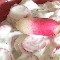 verrines de radis et crème de philadelphia aux herbes et baies roses